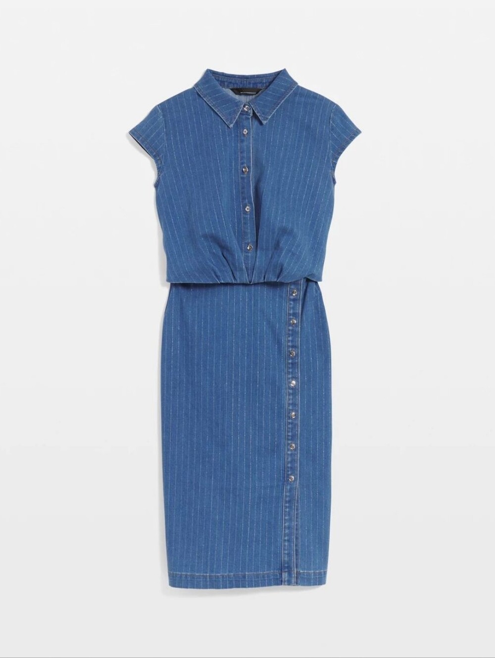 White House Black Market Striped Denim Sheath Dress, Size 2